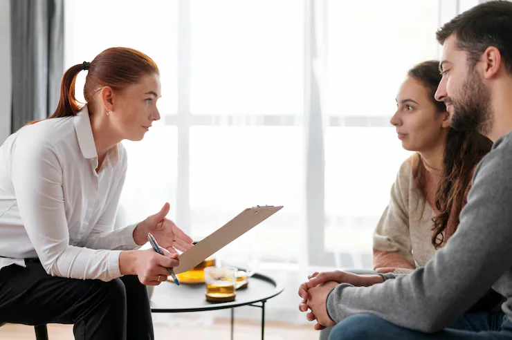 close up people discussing with therapist 23 2149220278